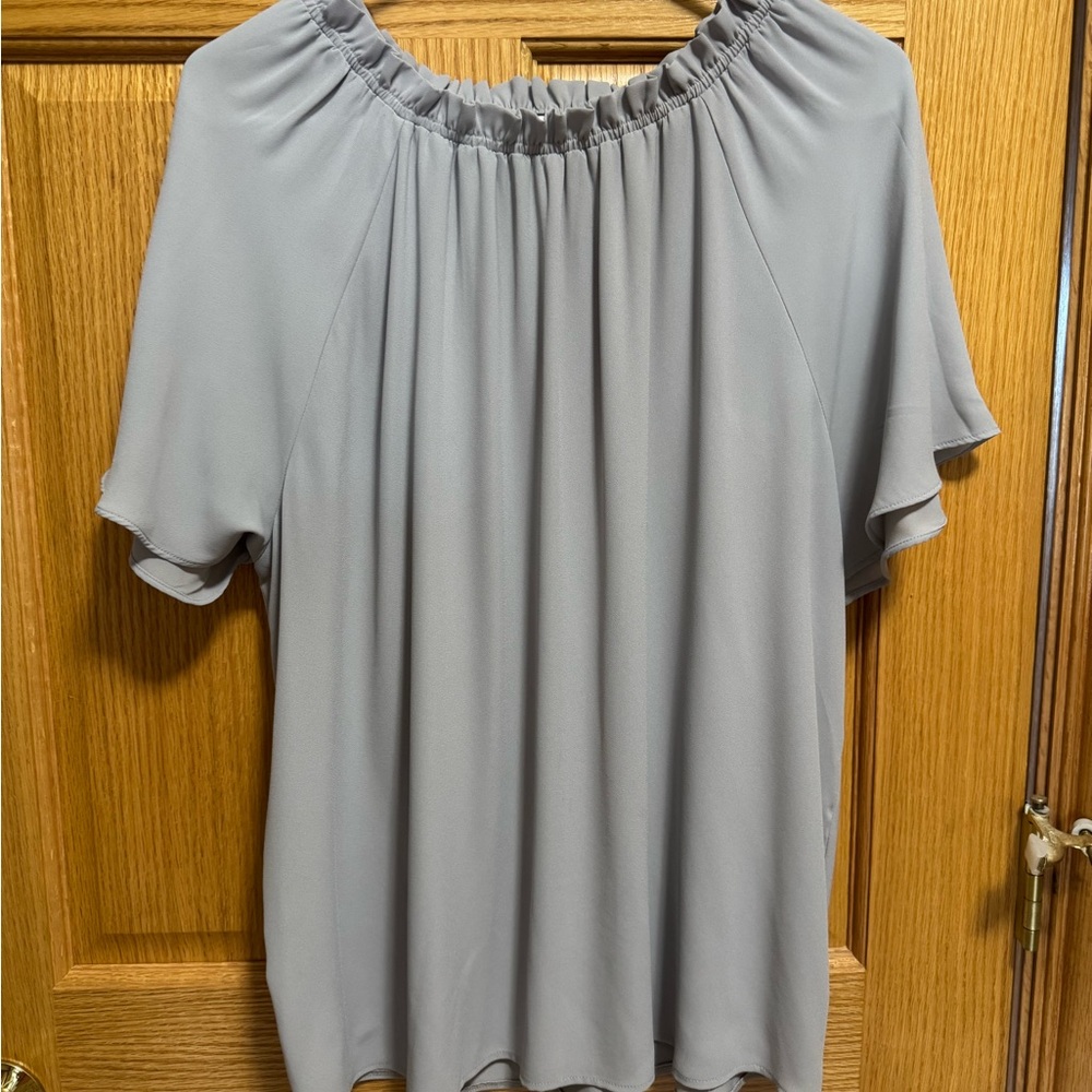Ann Taylor Light Gray Blouse